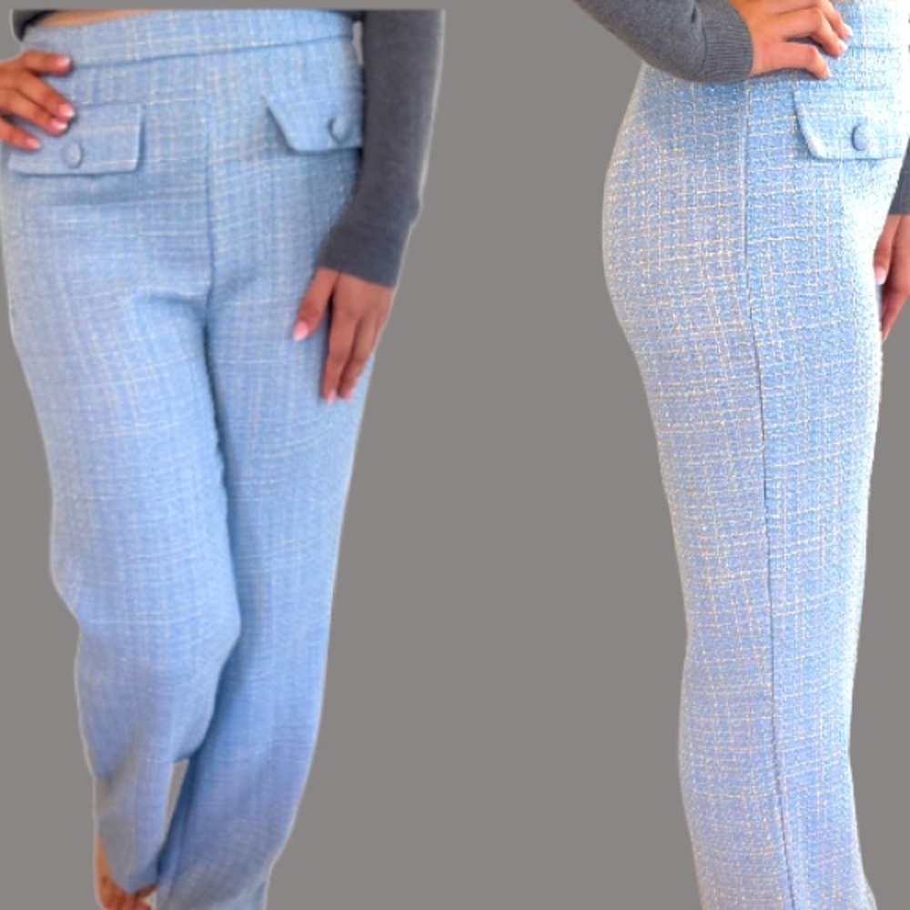 New Jason Wu Beautiful Blue Tweed Pants Size 6